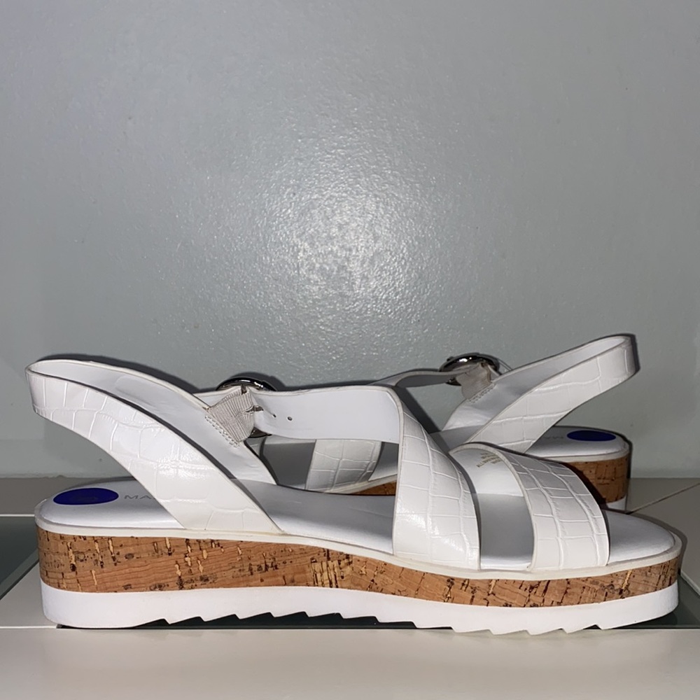 MARC FISHER GILMA2 White Croc Print Cork Wedge SANDAL-Women’s Sz 8.5-NWT! - Picture 9 of 13